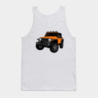 Orange Jeep Wrangler Illustration Tank Top